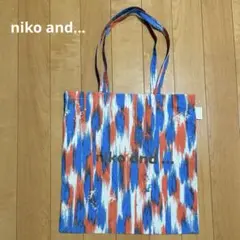 niko and... トートバッグ　エコバッグ　ニコロゴ　ブルー×オレンジ