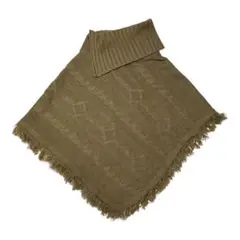 ニットポンチョ タートルネック ポンチョ　ニット