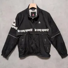 ルコックゴルフ 2WAY ナイロンジャケット M レインブルゾン 黒 デサント製