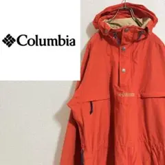 【ロゴ刺繍】Columbia コロンビア　アノラックパーカー　オレンジ　XL