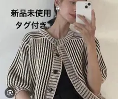 STRIPE CABLE HALF SLEEVE CARDIGANのサムネイル
