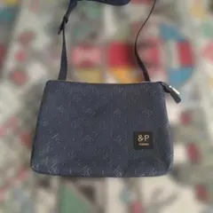 【美品】&Rrusset ネイビーショルダーバッグ