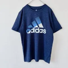 アディダス メランジ 半袖Tシャツ 丸首 半袖 紺 青 白 L スポーツのサムネイル