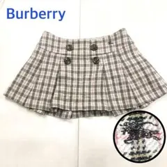 バーバリー ブルーレーベル ホースロゴ ロゴボタン チェック ミニスカート