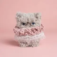 あみぐるみ ペルシャねこ ハンドメイド (ぬいぐるみ/かぎ針編み/猫/ぬい活)