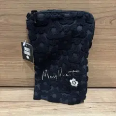 マリークヮント ブラック　ファスナー付きタオル生地　ペットボトルカバー