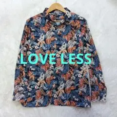 【美品】メンズ　ラブレス長袖シャツ　Lサイズ　ボタニカル柄　総柄　ネイビーなど