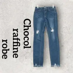 Chocol raffine robe スキニーデニム ダメージジーンズ (L)のサムネイル