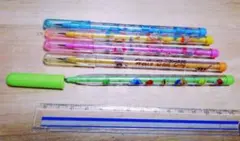 【値下げ】ロケット鉛筆 5本セット ほぼ未使用 キャップ付 犬 セサミストリート