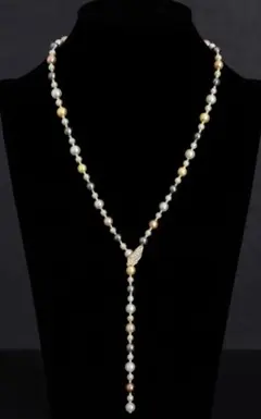 フ*ツ様 エレガントで上品な多用途なヴィンテージスタイルのマルチパールYチェーン