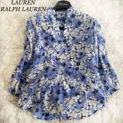 ローレンラルフローレン　シャツ　ブラウス　花柄　フラワー　コットン　シアー