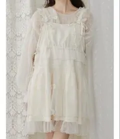 merry jenny チュールドロストミニキャミワンピース アイボリー