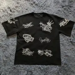 BIKE STAR グラフィティ 総柄 Tシャツ ブラック L ストリート