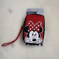 ディズニー デジタルカメラポーチ ミニーフェイス ストラップ 小物入れ