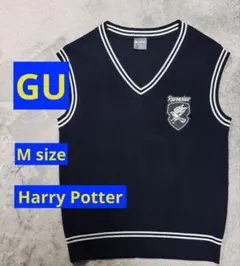 【美品】GU ハリーポッターコラボレイブンクローダークネイビー Vネック ベスト