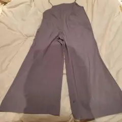 グレー ワイドレッグ サロペット