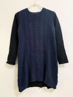 BEAMS HEART ビームス ケーブル編み チュニック ニットワンピース