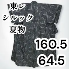 ☆【美品✨】東レシルック さんび 洗える着物 夏着物 絽 飛び柄小紋 紫