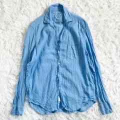 フランクアンドアイリーン スキッパーシャツ ブルー XS