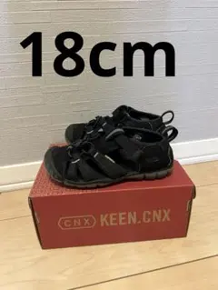 KEEN ブラック アウトドアサンダル　キッズ　18