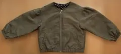 オリーブ色 ジップアップジャケット