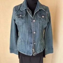 ストレッチデニムジャケット ファスナー付き