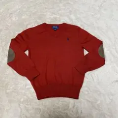 【美品】POLO ラルフローレン ニット ウール100% レッド130