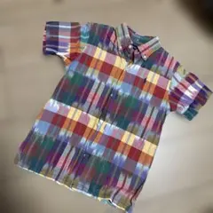 ポロロゴ刺繍入り　半袖チェックシャツ ラルフローレン
