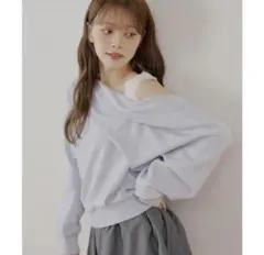 Chico ワンショル肩レーストップス　ブルー