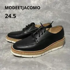 【美品】MODEETJACOMO 厚底 レースアップシューズ 本革 24.5㎝のサムネイル