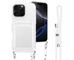 iPhone 16 Pro Max 用ケース 背面ポケット付き ホワイト