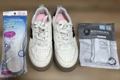 【おまけ付】 SHEIN 厚底スニーカー 23.5cm ベージュ×ブラウン韓国風
