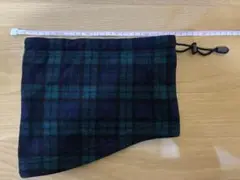 チェック柄フリースネックウォーマー