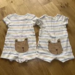 baby gap ストライプロンパース 2点セット　双子