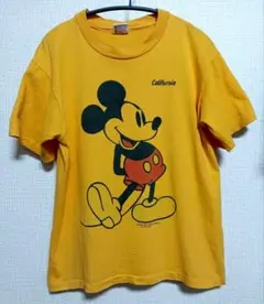ミッキーマウス Tシャツ オレンジ 80'sヴィンテージ USA製