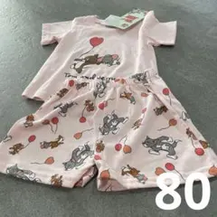 トムとジェリー セットアップ　パジャマ　風船　半袖 半ズボン 80