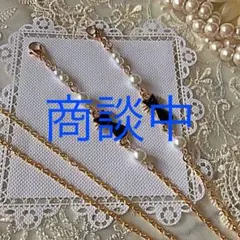 ♪328❤️ ねこ　猫　ネコ　黒猫　パール　マスクチェーン　マスク　ハンドメイド