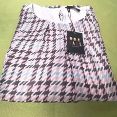 DAKS ダックス 半袖 カットソー　44 ピンク チェック シャツのサムネイル