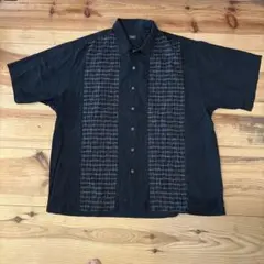 US古着 haggar 50'sスタイルシャツ ブラックXL シルクのサムネイル