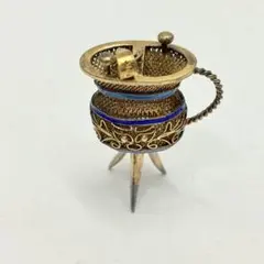 ヴィンテージ 1980年代 中国 SILVER 銀細工 七宝焼 ペンダント