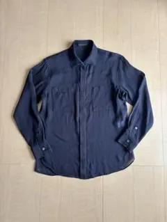 DAMA Collection リネンシルクブラックシースルーブラウスS