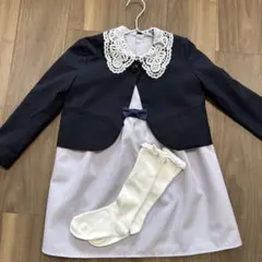 3点フォーマルドレスセット ネイビー/グレー