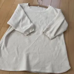 ユニクロXLワッフルTシャツ白　生成り　作業着