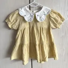 バースデイ Cottoli フリル 襟付き イエローシャツ 80cm