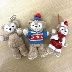 ディズニー リゾート ダッフィー ぬいぐるみバッジ ストラップ ３点セット