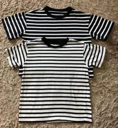 【無印良品】ボーダー半袖Tシャツ2枚セット120cmのサムネイル