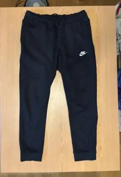 NIKE スウェットジョガーパンツ ブラック 刺繍ロゴ　黒　XL ホワイト