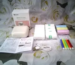 ミニサーマルプリンター ベージュ 専用ロールペーパー各種14本付 新品未使用品