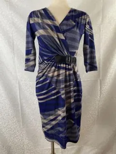 【4/30迄特価】フランス製カシュクールドレープラップドレスワンピース