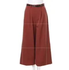 【INGNI】 ワイドパンツ テラコッタ スリット入り ストレート　ブラウン
